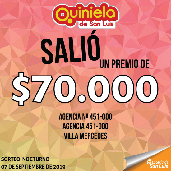 ¡Gran premio de Quiniela en Villa Mercedes!