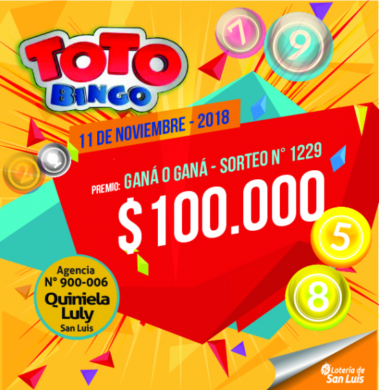 ¡Un ganador del Toto Bingo en San Luis!