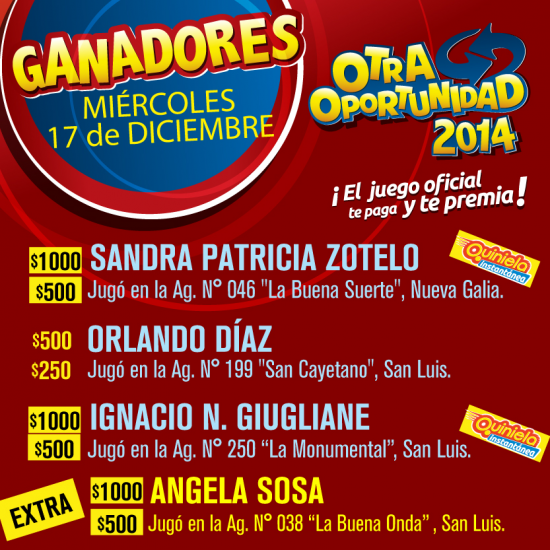 »»» Otra Oportunidad - 17-12-2014 «««