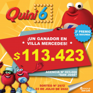 ¡Premio de Quini 6 en Villa Mercedes en la modalidad La Segunda!