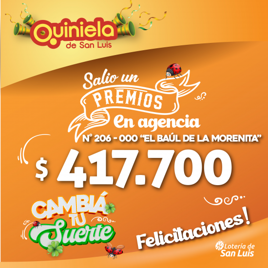 ¡Salió un premio de Quiniela en San Luis!